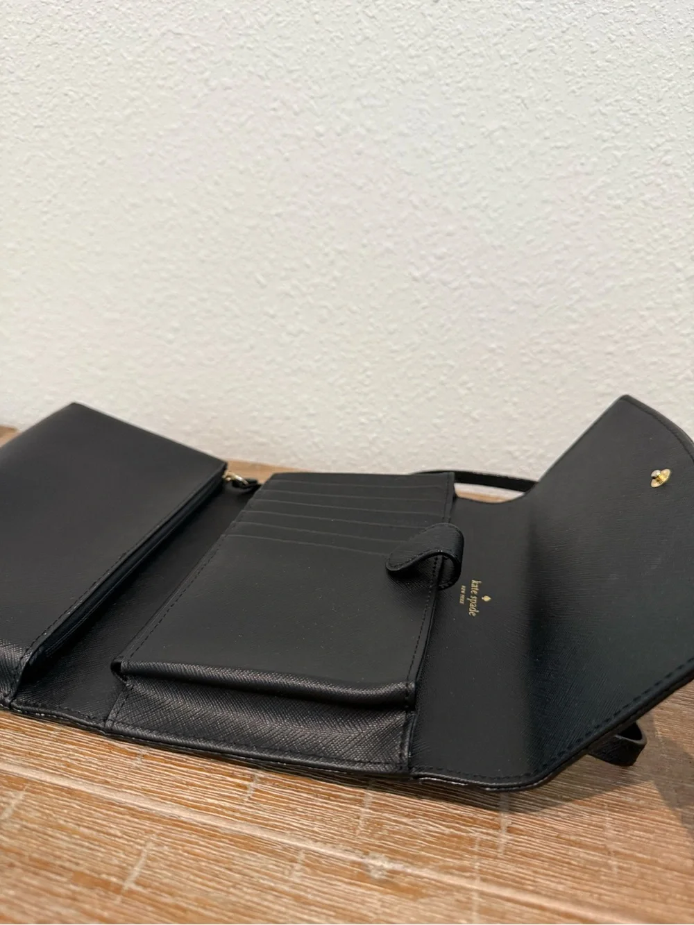Kate Spade Black Crossbody Wallet with Card Slots